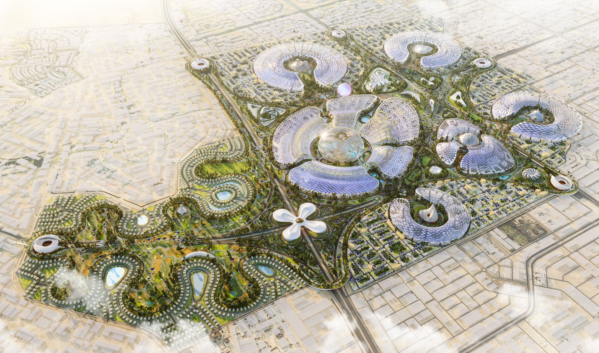 Concentric Ripple City — masterplan view 2